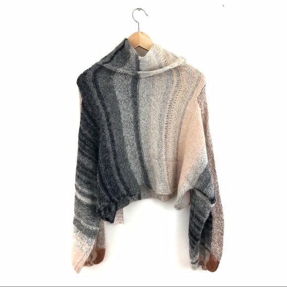 NWT Free People Cloud Kicker Stripe Crop Sweater - Picture 4 of 8